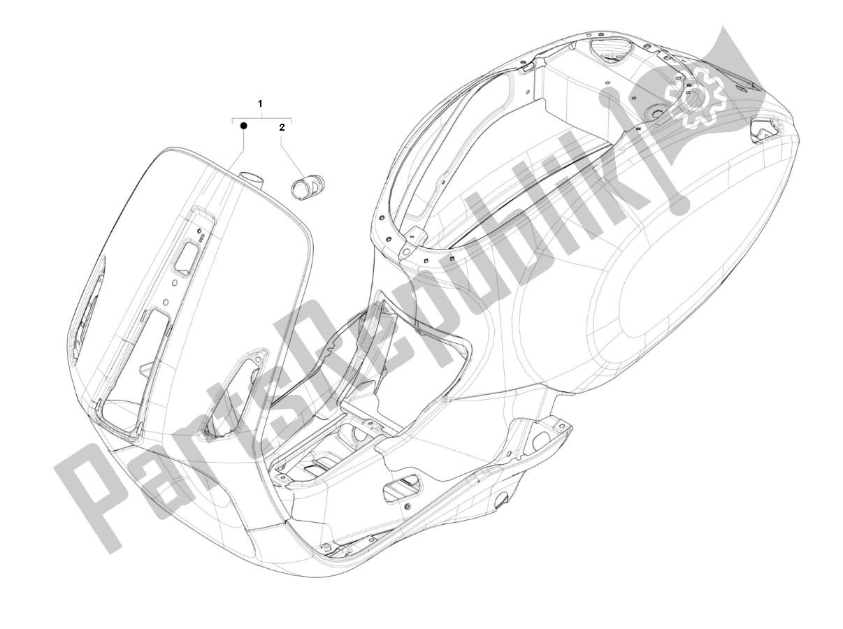 Toutes les pièces pour le Frame du Piaggio Prima Vera 4T 25 KM H 50 2000 - 2010