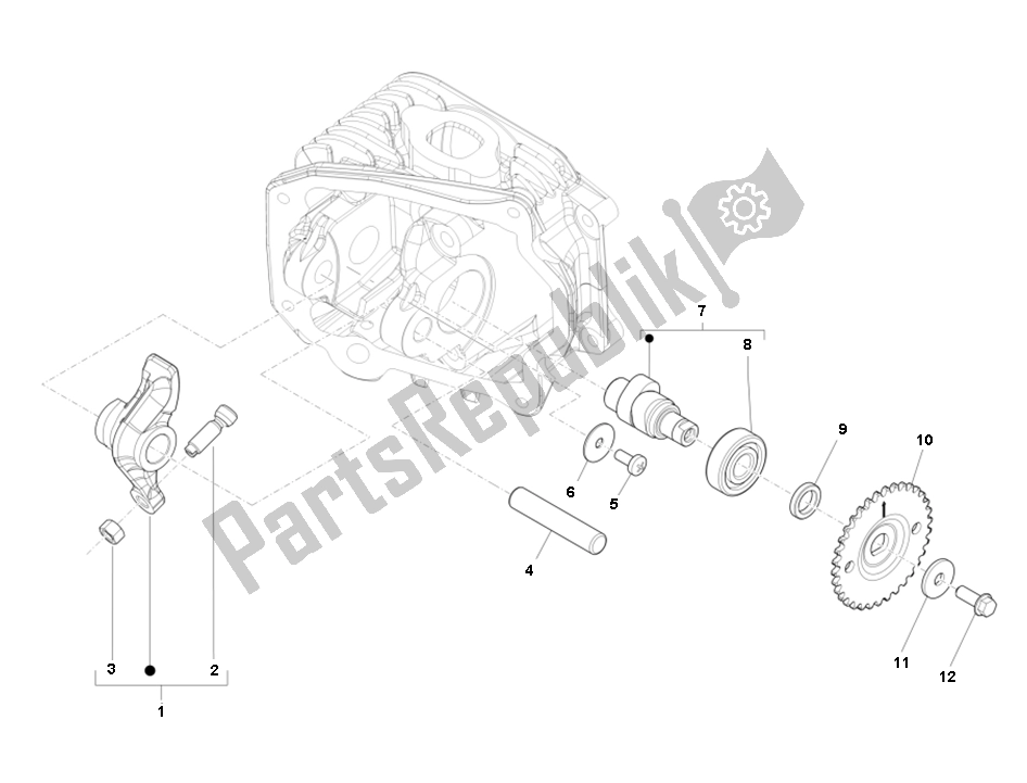 Toutes les pièces pour le Arbre à Cames du Piaggio Prima Vera 4T 25 KM H 50 2000 - 2010