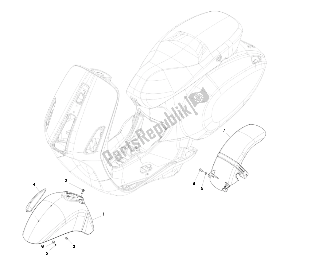 Toutes les pièces pour le Aile du Piaggio Prima Vera 4T 25 KM H 50 2000 - 2010