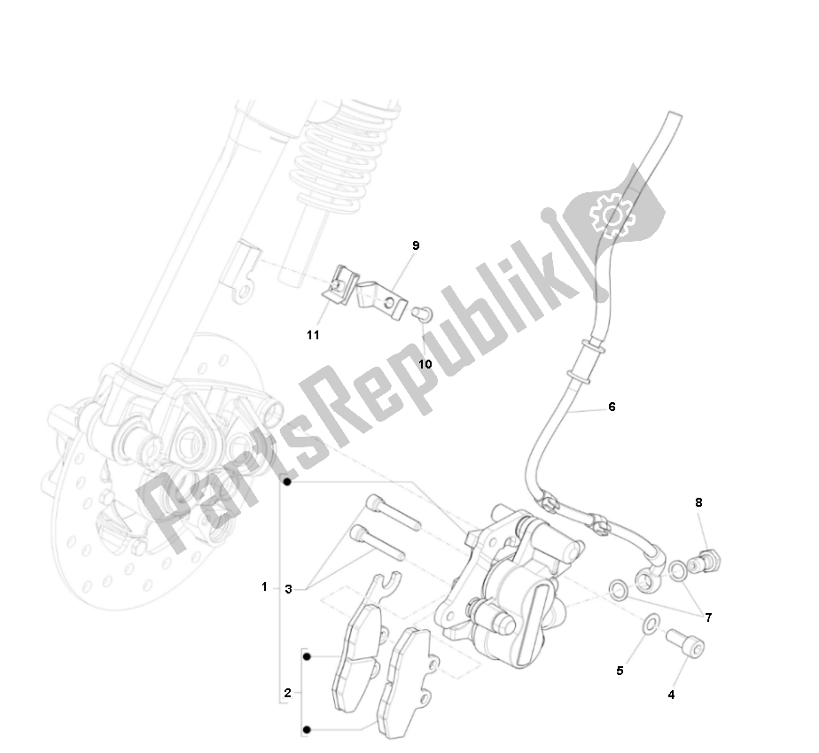 Toutes les pièces pour le Voorem du Piaggio Prima Vera 4T 25 KM H 50 2000 - 2010