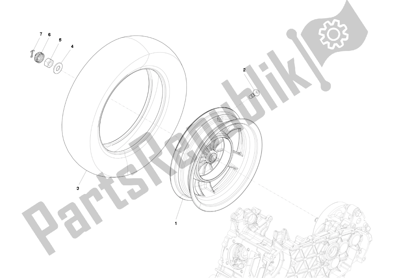 Tutte le parti per il Ruota Posteriore del Piaggio Prima Vera 4T 45 KM H 50 2000 - 2010
