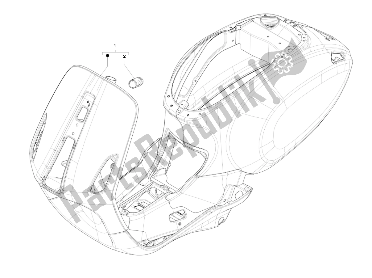 Tutte le parti per il Frame del Piaggio Prima Vera 4T 45 KM H 50 2000 - 2010