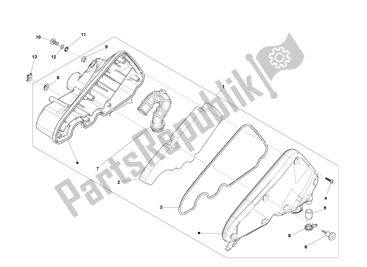 Tutte le parti per il Filtro Dell'aria del Piaggio Prima Vera 4T 45 KM H 50 2000 - 2010