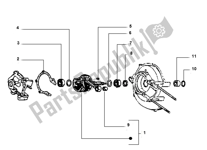Toutes les pièces pour le Vilebrequin du Piaggio Vespa Ciao 50 2000 - 2010