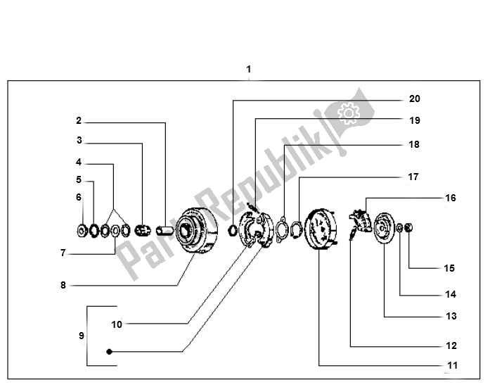 Todas as partes de Embreagem do Piaggio Vespa Ciao 50 2000 - 2010