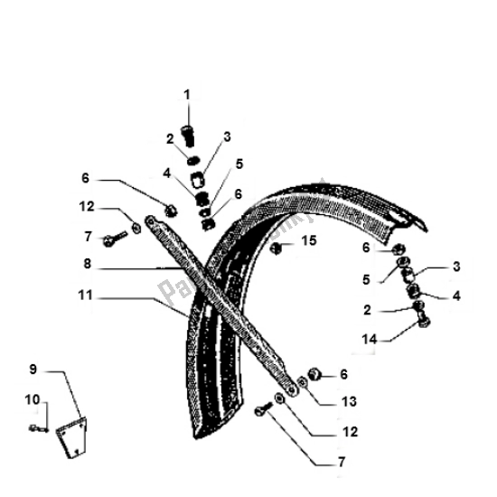 All parts for the Rear Fender of the Piaggio Vespa Ciao 50 2000 - 2010