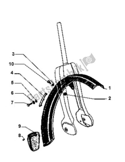 Alle onderdelen voor de Spatbord van de Piaggio Vespa Ciao 50 2000 - 2010