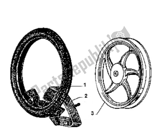 Alle onderdelen voor de Achterwiel van de Piaggio Vespa Ciao 50 2000 - 2010