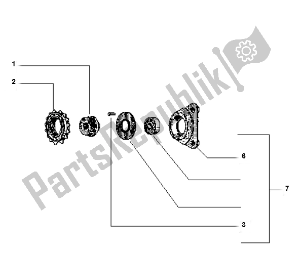 Toutes les pièces pour le Freewheel du Piaggio Vespa Ciao 50 2000 - 2010