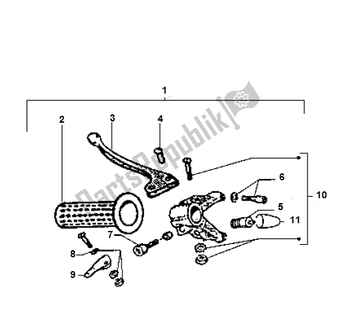 Alle onderdelen voor de Rem Handle van de Piaggio Vespa Ciao 50 2000 - 2010