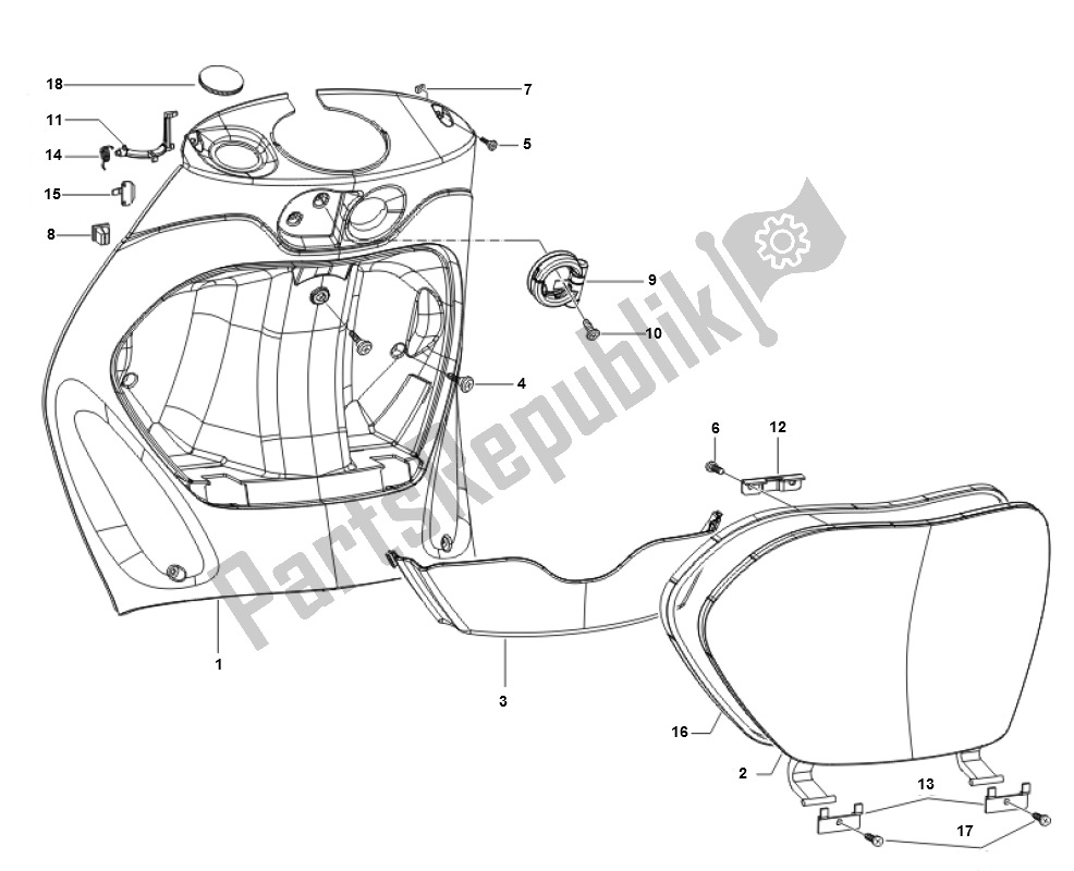 Tutte le parti per il Scudo Per Le Gambe del Piaggio ZIP 50 4T 2006 2013 2000 - 2010