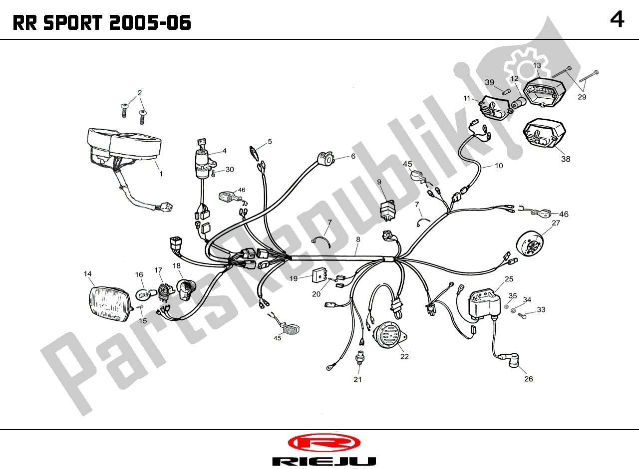All parts for the Electrische Delen of the Rieju RR Edition GE BLW 07 NA 2005 50 2007