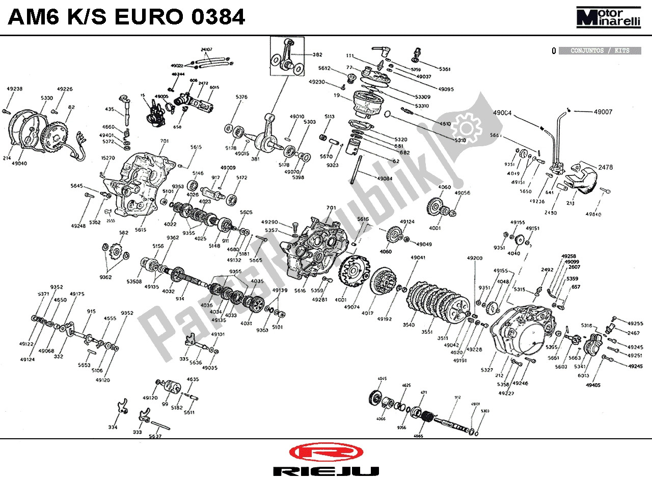 Tutte le parti per il Motore del Rieju RS2 PRO Groen 09 50 2009