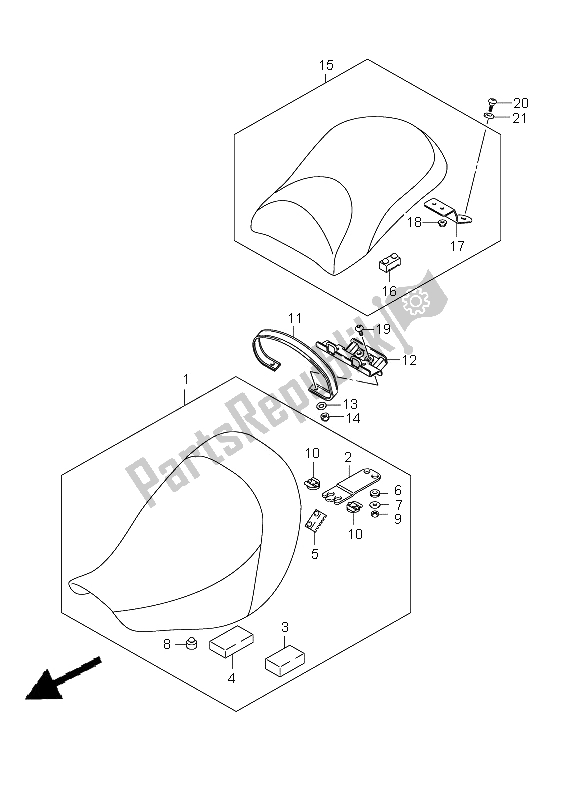 All parts for the Seat of the Suzuki VLR 1800R C 1800 Intruder 2008