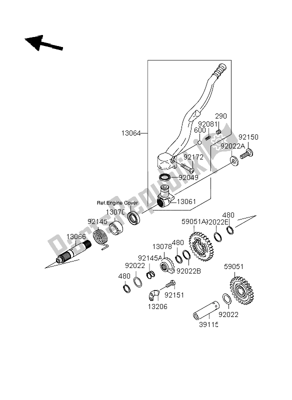 Tutte le parti per il Meccanismo Di Avviamento A Pedale del Suzuki RM Z 250 2006