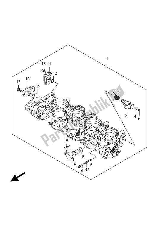 All parts for the Throttle Body of the Suzuki GSX R 600 2012