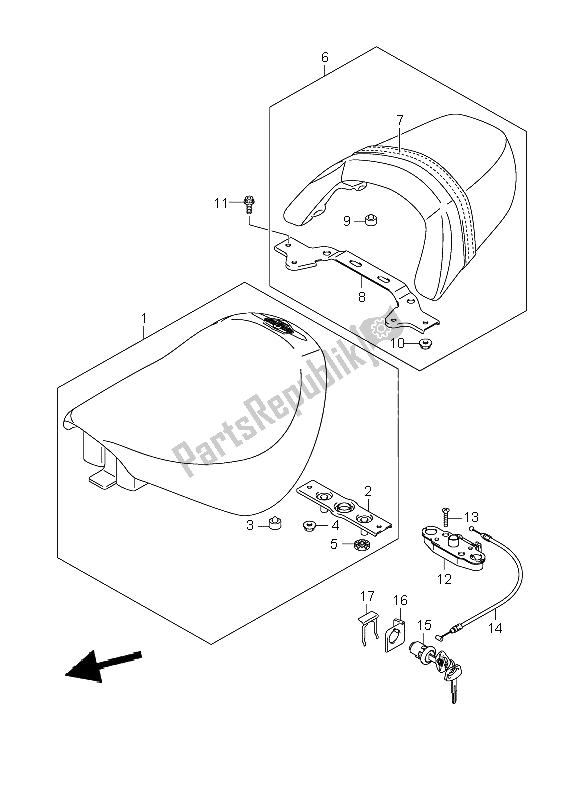 Toutes les pièces pour le Siège (vzr1800z-zu2) du Suzuki VZR 1800 Rnzr2 M Intruder 2008