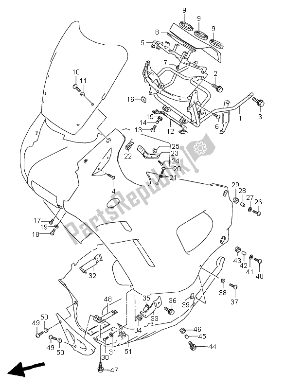 Todas las partes para Partes De Instalación Del Cuerpo De Capota de Suzuki GSX 600F 1995