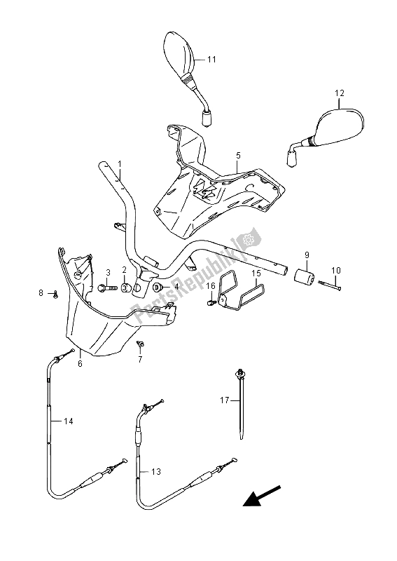 All parts for the Handlebar of the Suzuki UH 200A Burgman 2015