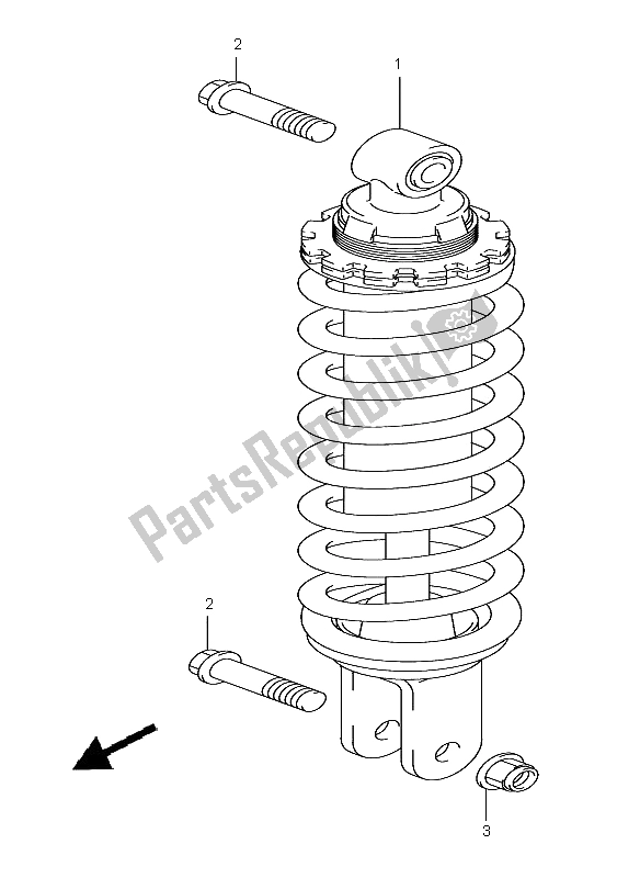 All parts for the Rear Shock Absorber of the Suzuki DR Z 125 SW LW 2005