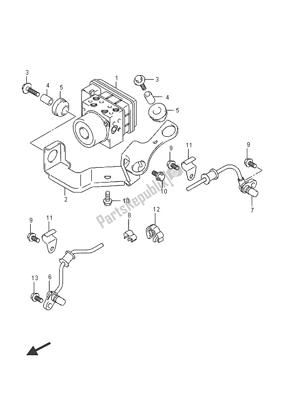 Alle onderdelen voor de Hydraulische Eenheid van de Suzuki DL 1000A V Strom 2016