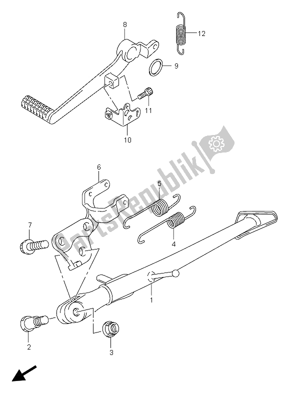 All parts for the Stand of the Suzuki GSX R 750X 2005