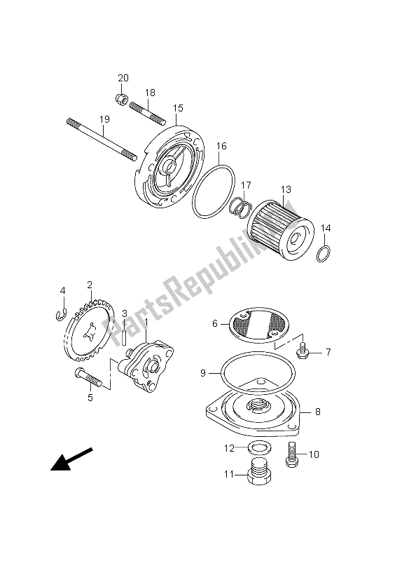 All parts for the Oil Pump of the Suzuki DR Z 125 SW LW 2012