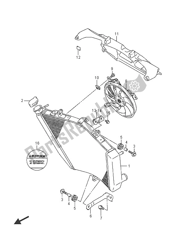 Tutte le parti per il Termosifone del Suzuki GSX R 750 2016