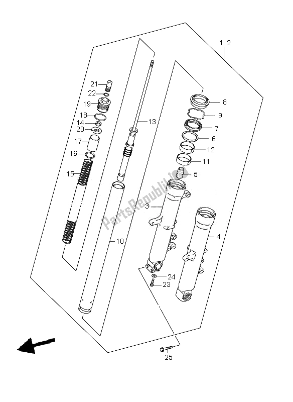 Todas las partes para Amortiguador Delantero de Suzuki DL 1000 V Strom 2010