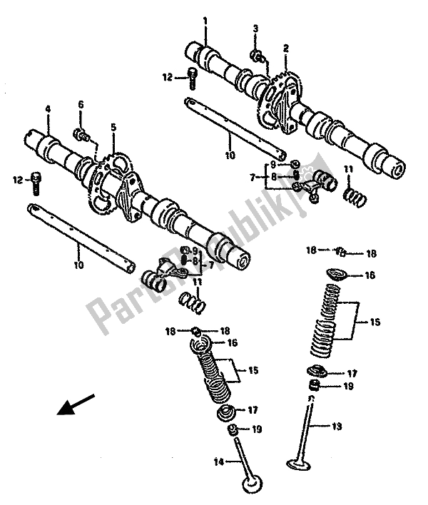 Todas las partes para árbol De Levas Y Válvula de Suzuki GSX 750F 1993