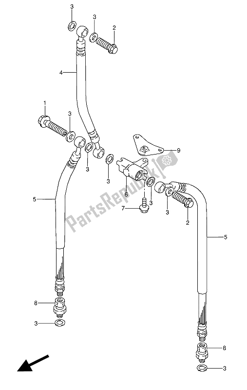 Todas las partes para Manguera De Freno Delantero de Suzuki GSX 600 FUU2 1989