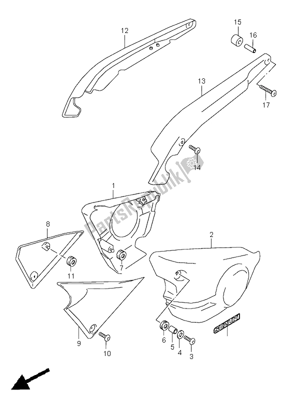 Toutes les pièces pour le Couverture De Cadre du Suzuki VZ 800 Marauder 1998