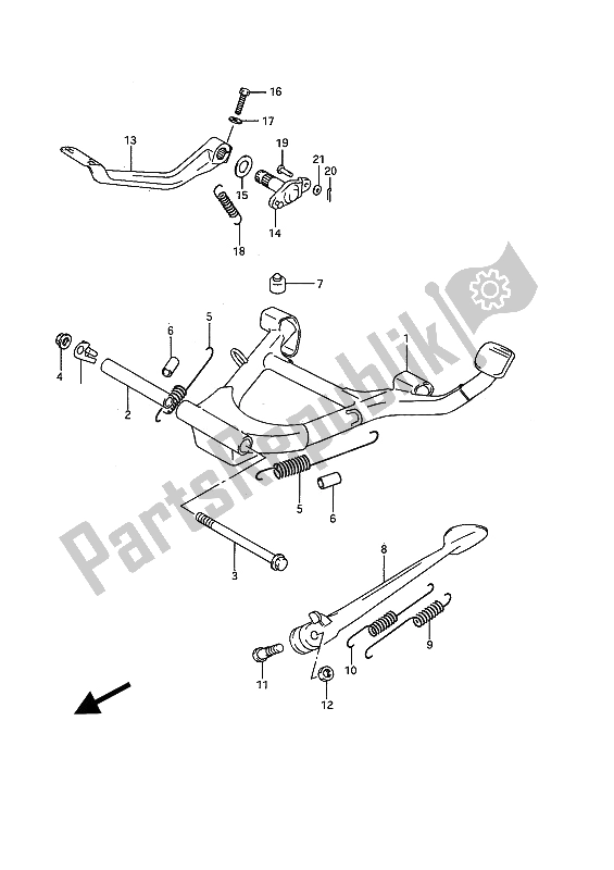 Tutte le parti per il In Piedi del Suzuki GSX 1100F 1993