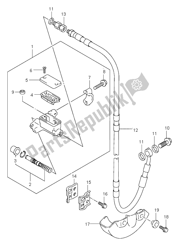 Tutte le parti per il Pompa Freno Anteriore del Suzuki RM 85 SW LW 2003