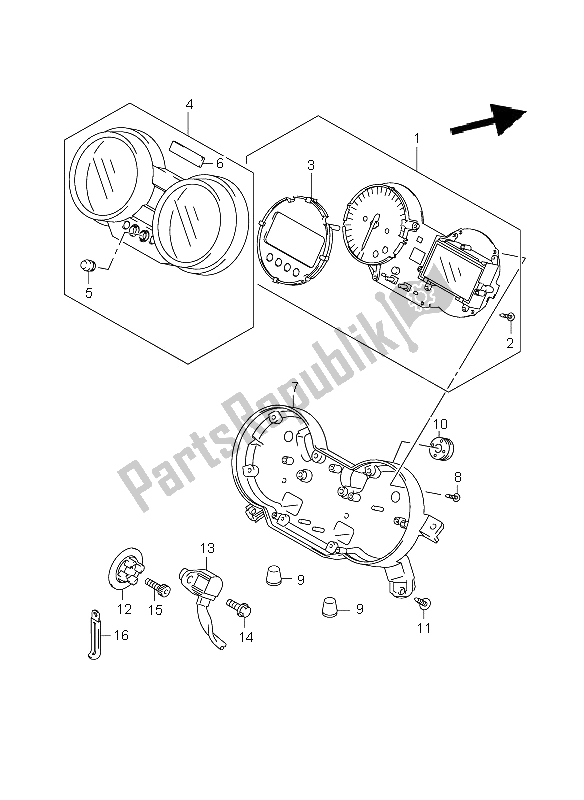 Tutte le parti per il Tachimetro (gsf1250s) del Suzuki GSF 1250 Nassa Bandit 2009