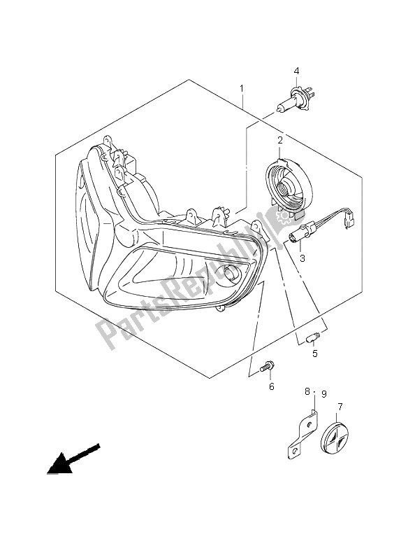 Todas las partes para Linterna Frontal (sv1000s E24) de Suzuki SV 1000 NS 2004
