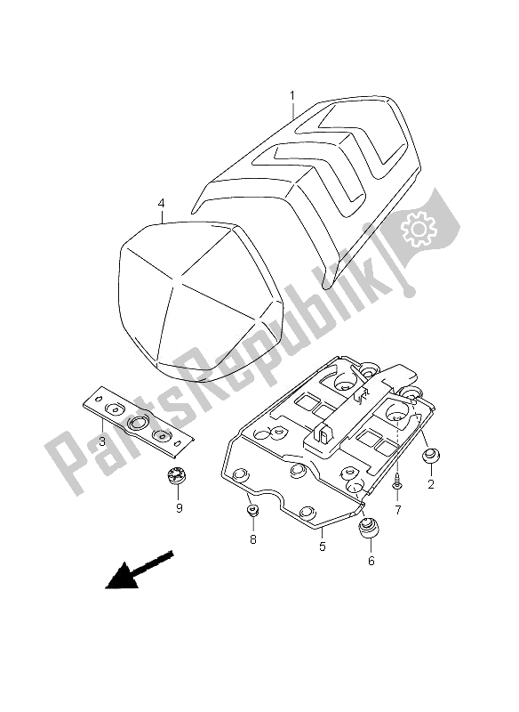 Todas las partes para Caja De Cola Del Asiento de Suzuki GSX 1300 BKA B King 2010