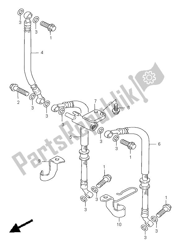 All parts for the Front Brake Hose (gsf1200-s) of the Suzuki GSF 1200 Nssa Bandit 1998