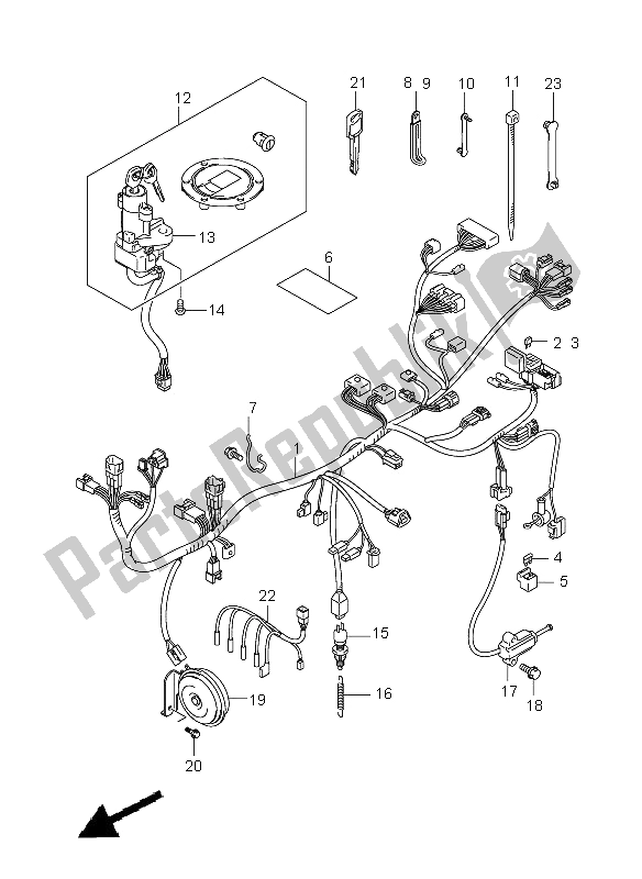 Tutte le parti per il Cablaggio (gsf650a-ua) del Suzuki GSF 650 Nsnasa Bandit 2005