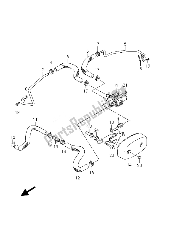 All parts for the 2nd Air of the Suzuki VZ 800 Intruder 2010