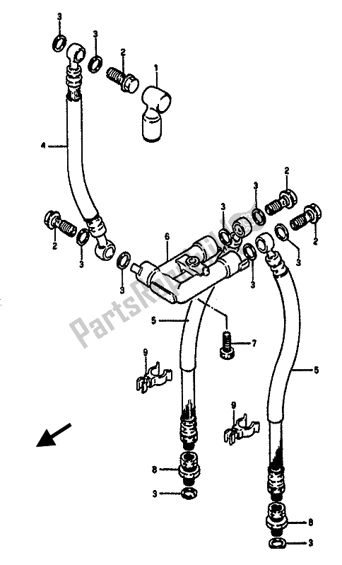 Todas as partes de Mangueira Do Freio Dianteiro do Suzuki GSX R 1100 1986