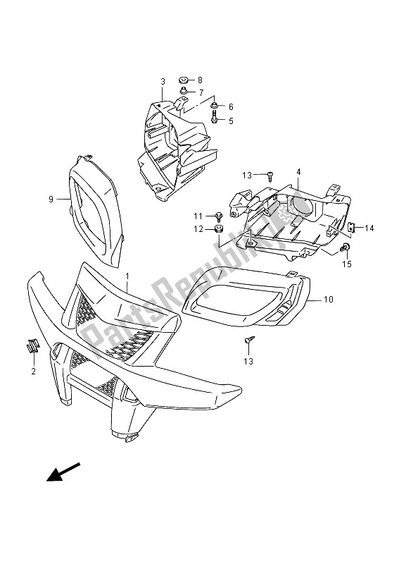 Toutes les pièces pour le Grille Avant du Suzuki LT A 750 XZ Kingquad AXI 4X4 2014