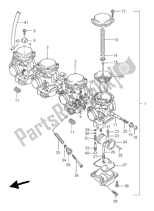 All parts for the Carburetor of the Suzuki GSF 600S Bandit 1996