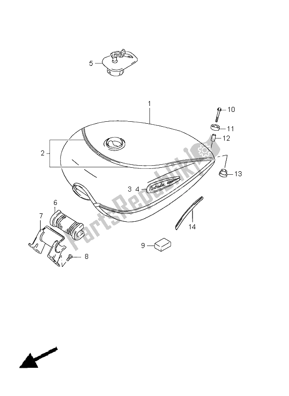 Wszystkie części do Zbiornik Paliwa Suzuki VS 1400 Intruder 2002