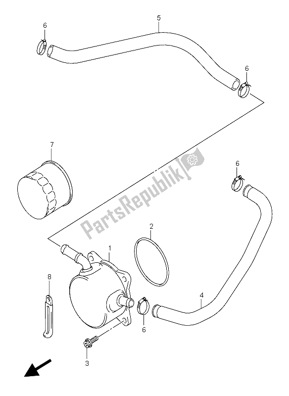 Tutte le parti per il Radiatore Dell'olio del Suzuki GSX R 600 2004