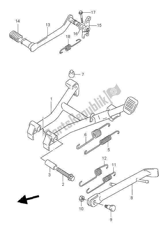 Todas las partes para Soporte Y Freno Trasero de Suzuki GS 500E 1995