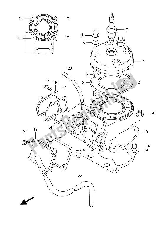 Alle onderdelen voor de Cilinder van de Suzuki RM 85 SW LW 2015