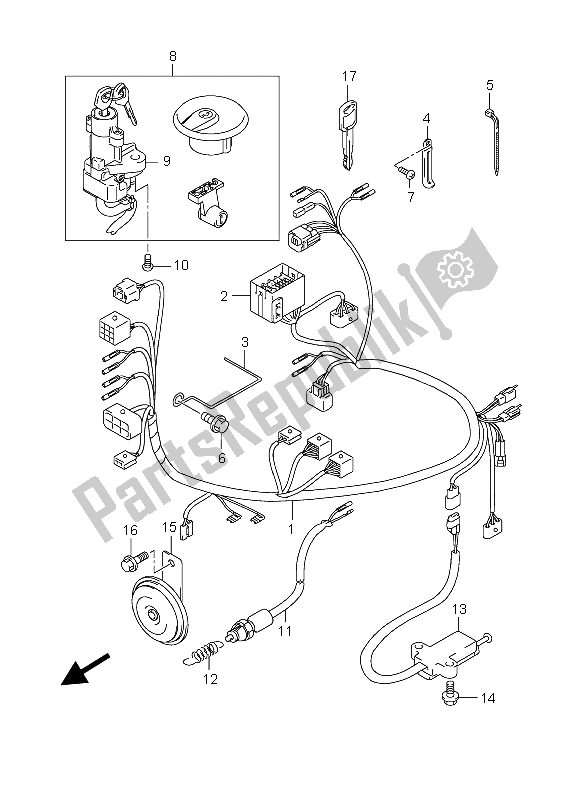 Todas as partes de Chicote De Fiação do Suzuki GZ 125 Marauder 2005