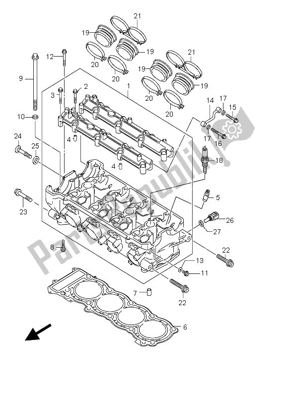 Todas las partes para Cabeza De Cilindro de Suzuki GSX 1300 RZ Hayabusa 2007