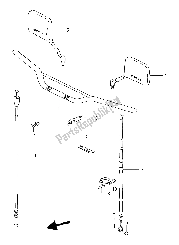 Wszystkie części do Kierownica Suzuki DR 125 SE 2002